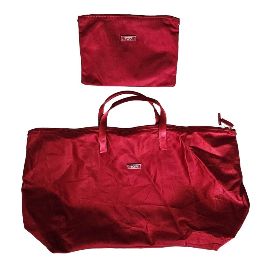 Tumi Just In Case Tote with Luggage Sleeve & Carrying Pouch - Red